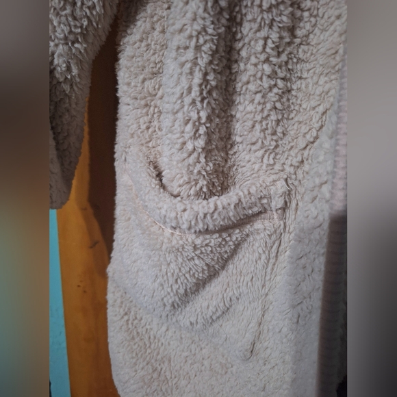 Koolaburra By Ugg Womens Open Front Jacket Beige Sherpa Fleece Pockets Cozy S - Picture 4 of 6